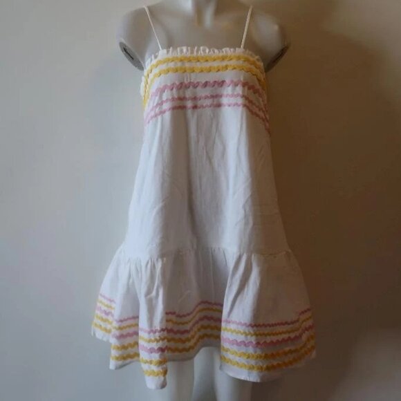 Womens Lisa Marie Fernandez White Dress W/Yellow and Pink Embroidery (Target)XS* - Picture 1 of 11